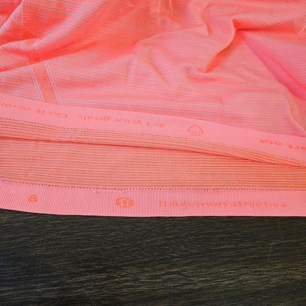 Lululemon Swiftly Tech 2.0 Long Sleeve Sz 8 Medium Orange Running Top Hip Length - Picture 5 of 5